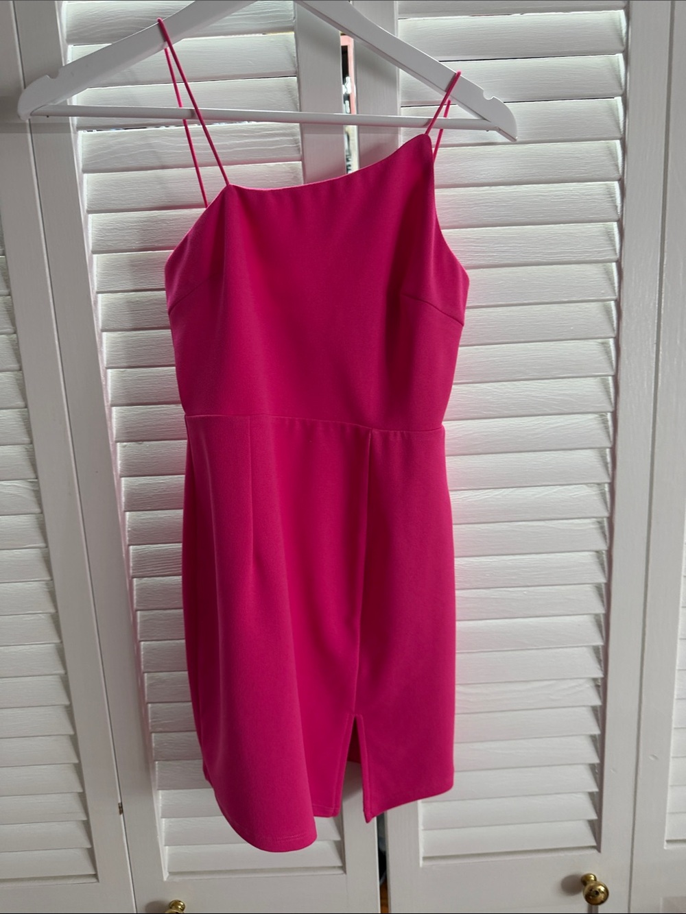 Lulu's Hot Pink Spaghetti Strap Mini Dress
